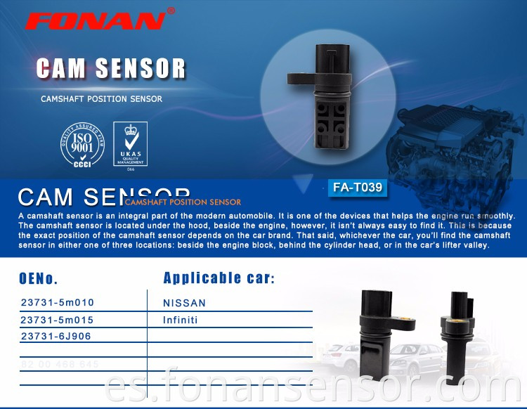 Sensor de posición del árbol de levas para NISSANS ALTIMA 3.5 2001-2006 237316J90A 23731-6J90A